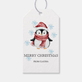 Niedlich Little Penguin Personalisiertes Weihnacht Geschenkanhänger