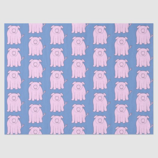 Niedlich Little Pig Playful Piglet Muster Kinderzi Seidenpapier (Vorderseite)
