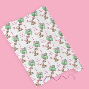 Niedlich Little Piggy Eating Watermelon Geburtstag Geschenkpapier