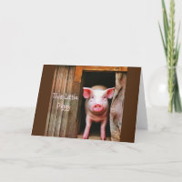 Niedlich Little Piggy Geburtstagkarte