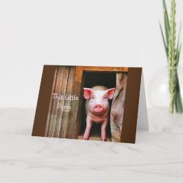 Niedlich Little Piggy Geburtstagkarte Dankeskarte