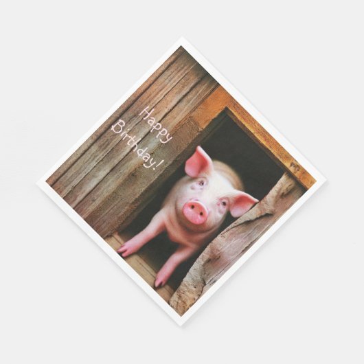 Niedlich Little Piggy Serviette (Ecke)