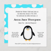 Niedlich Little Pinguin Polka Dot Black Krawatte P Einladung (Vorne/Hinten)