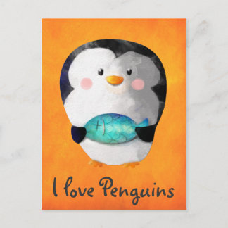 Niedlich Little Pinguin Postkarte