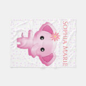Niedlich Little Pink Baby Elephant Fleecedecke (Vorderseite (Horizontal))