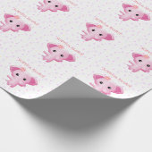 Niedlich Little Pink Baby Elephant Geschenkpapier (Ecke)