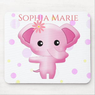 Niedlich Little Pink Baby Elephant Mousepad