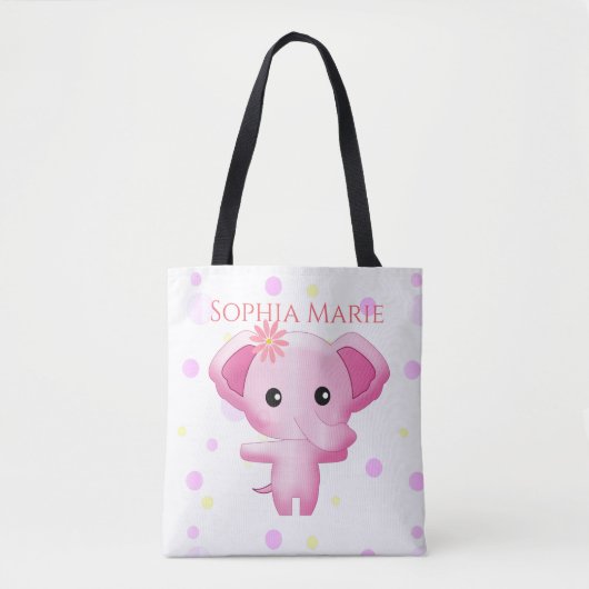 Niedlich Little Pink Baby Elephant Tasche (Vorderseite)