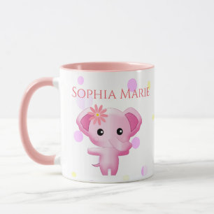 Niedlich Little Pink Baby Elephant Tasse