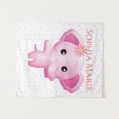 Niedlich Little Pink Baby Elephant Wandteppich (Vorderseite (Horizontal))
