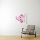 Niedlich Little Pink Baby Elephant Wandteppich (Beispiel (Horizontal))