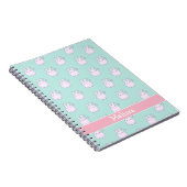 Niedlich Little Pink Bunnies Aqua Green Kids Noteb Notizblock (Rechte Seite)