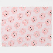 Niedlich Little Pink Piggy Fleecedecke (Vorderseite (Horizontal))