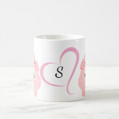 Niedlich Little Pink Piggy Mit Monogramm Kaffeetasse (Mittel)