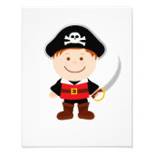 Niedlich Little Pirate Boy Cartoon Illustration Fotodruck (Vorne)