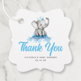 Niedlich Little Prince Elephant Blue Vielen Dank Geschenkanhänger