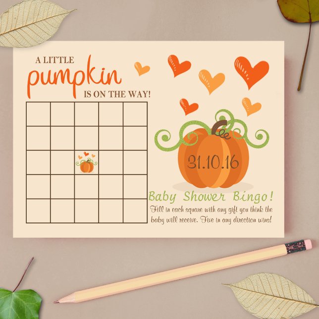 Niedlich Little Pumpkin Baby Duschbingo Karten (Von Creator hochgeladen)