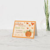 Niedlich Little Pumpkin Baby Dusche Danke Karten (Vorderseite)