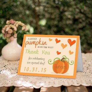 Niedlich Little Pumpkin Baby Dusche Danke Karten