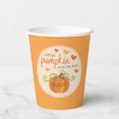Niedlich Little Pumpkin Baby Dusche Pappbecher (Rückseite)