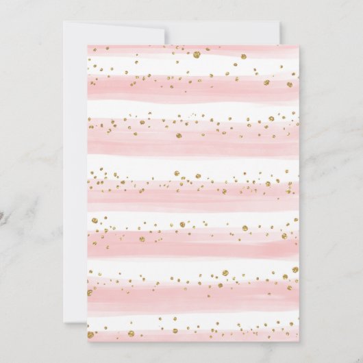 Niedlich Little Pumpkin Blush Pink Gold 1. Geburts Einladung (Rückseite)