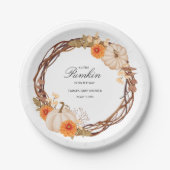 Niedlich Little Pumpkin Fall Baby Dusche Pappteller (Vorderseite)