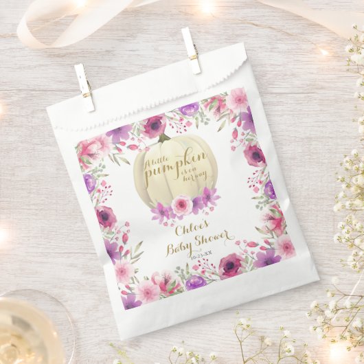 Niedlich Little Pumpkin Floral Baby Dusche Geschenktütchen (Ausgeschnitten)