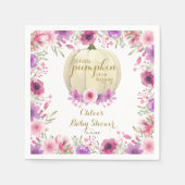 Niedlich Little Pumpkin Floral Baby Dusche Serviette (Vorderseite)