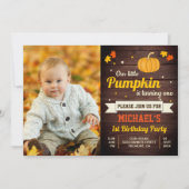 Niedlich Little Pumpkin Foto 1. Geburtstag Einladu Einladung (Vorderseite)