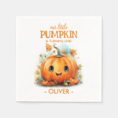 Niedlich Little Pumpkin Geburtstag Serviette (Vorderseite)