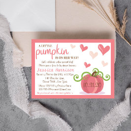 Niedlich Little Pumpkin Girls Babydusche Einladung