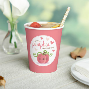 Niedlich Little Pumpkin Girls Babydusche Pappbecher
