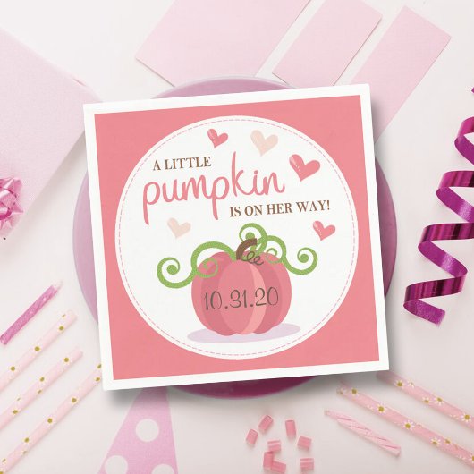 Niedlich Little Pumpkin Girls Babydusche Serviette