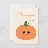 Niedlich Little Pumpkin Orange Babydusche Dankeskarte (Vorderseite)