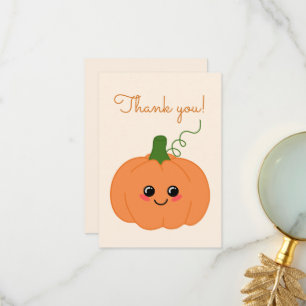 Niedlich Little Pumpkin Orange Babydusche Dankeskarte