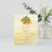 Niedlich Little Pumpkin Sunflowers Orange Baby Dus Postkarte (Stehend Vorderseite)