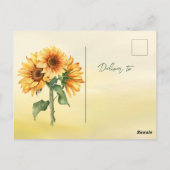 Niedlich Little Pumpkin Sunflowers Orange Baby Dus Postkarte (Rückseite)