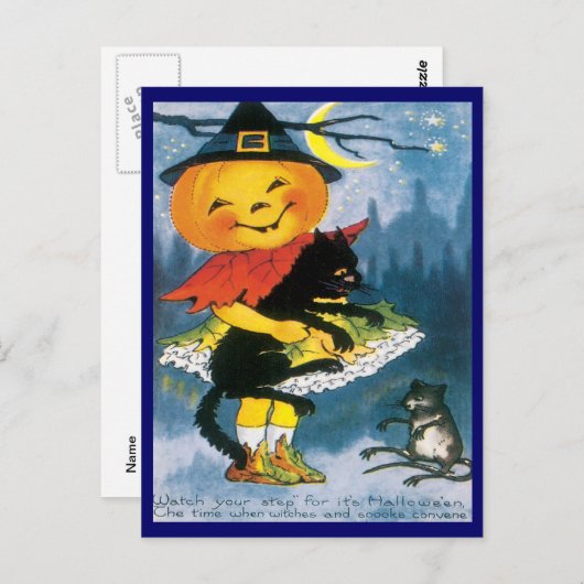 Niedlich Little Pumpkin Vintage Postkarte (Vorne/Hinten)