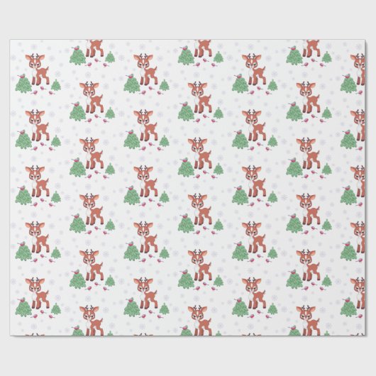 Niedlich Little Rentier Geschenkpapier (Flach)