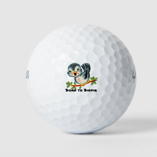 Niedlich Little Retro Bird Birdie Personalisiert Golfball (Vorderseite)