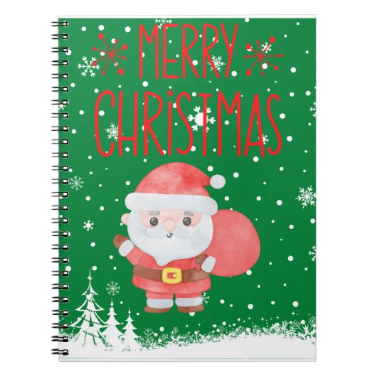 Niedlich Little Santa Green Notebook Notizblock (Vorderseite)