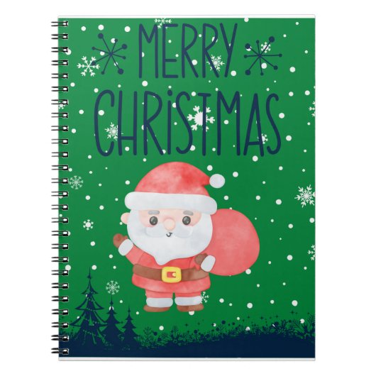 Niedlich Little Santa Green Notebook Notizblock (Vorderseite)