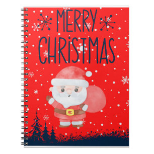 Niedlich Little Santa Red Notebook Notizblock