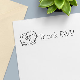 Niedlich Little Sheep Dankeschön Ewe (Sie) Permastempel
