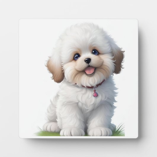 Niedlich Little Shih Tzu Puppy Dog Lover Fotoplatte (Vorderseite)