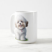 Niedlich Little Shih Tzu Puppy Dog Lover Kaffeetasse (Vorderseite Links)