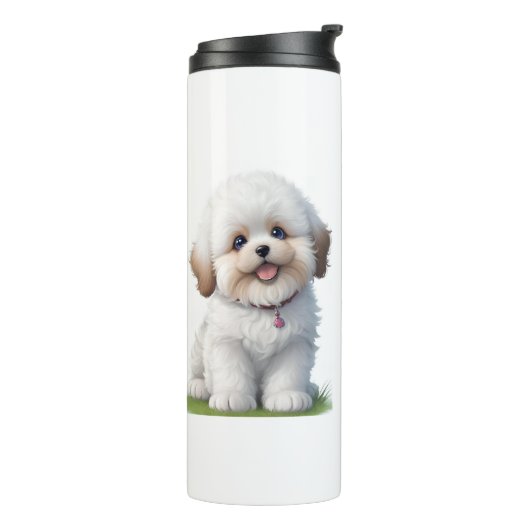 Niedlich Little Shih Tzu Puppy Dog Lover Thermosbecher (Nach links gedreht)