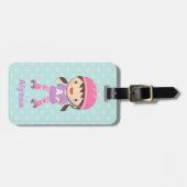 Niedlich Little Skater Girl Personalisiert Gepäckanhänger (Vorderseite horizontal)