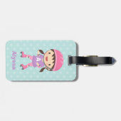 Niedlich Little Skater Girl Personalisiert Gepäckanhänger (Rückseite horizontal)