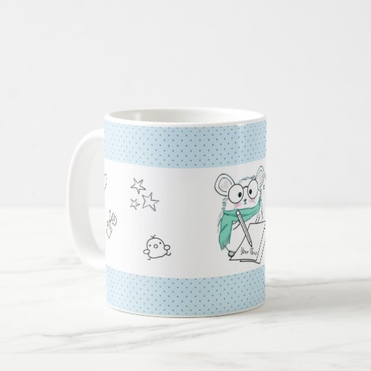 Niedlich Little Smart Hamster Blue Kaffeetasse (Vorderseite Links)